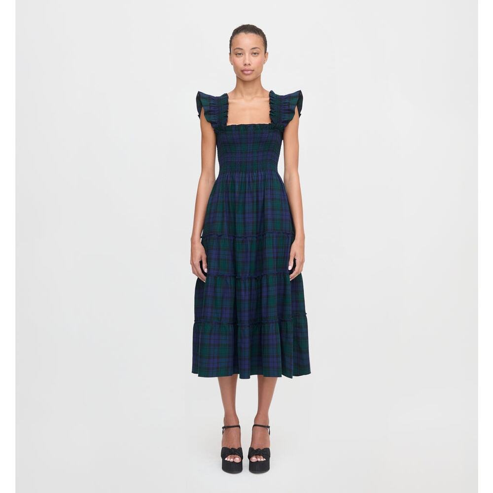 Hill House Ellie Nap Dress BlackWatch Tartan Plaid Dress XL